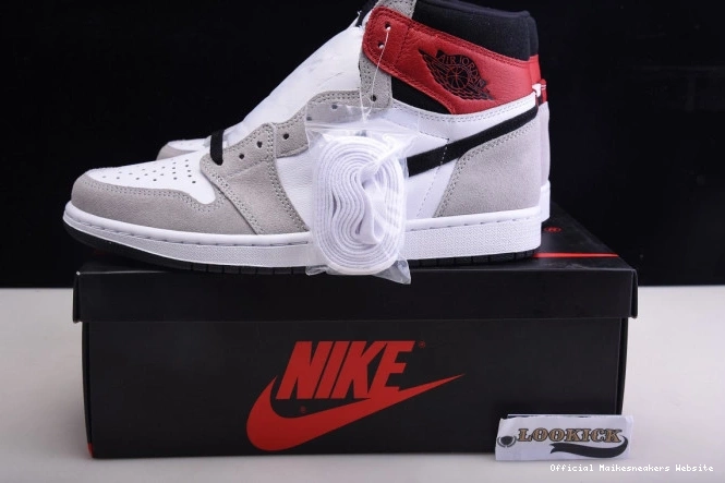 Official Maikesneakers Grey Air Jordan High Smoke Light OG 1 555088-126 0730